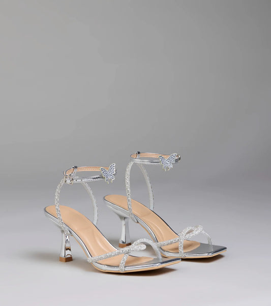 Fab Icon Butterfly Rhinestone Stiletto Heels