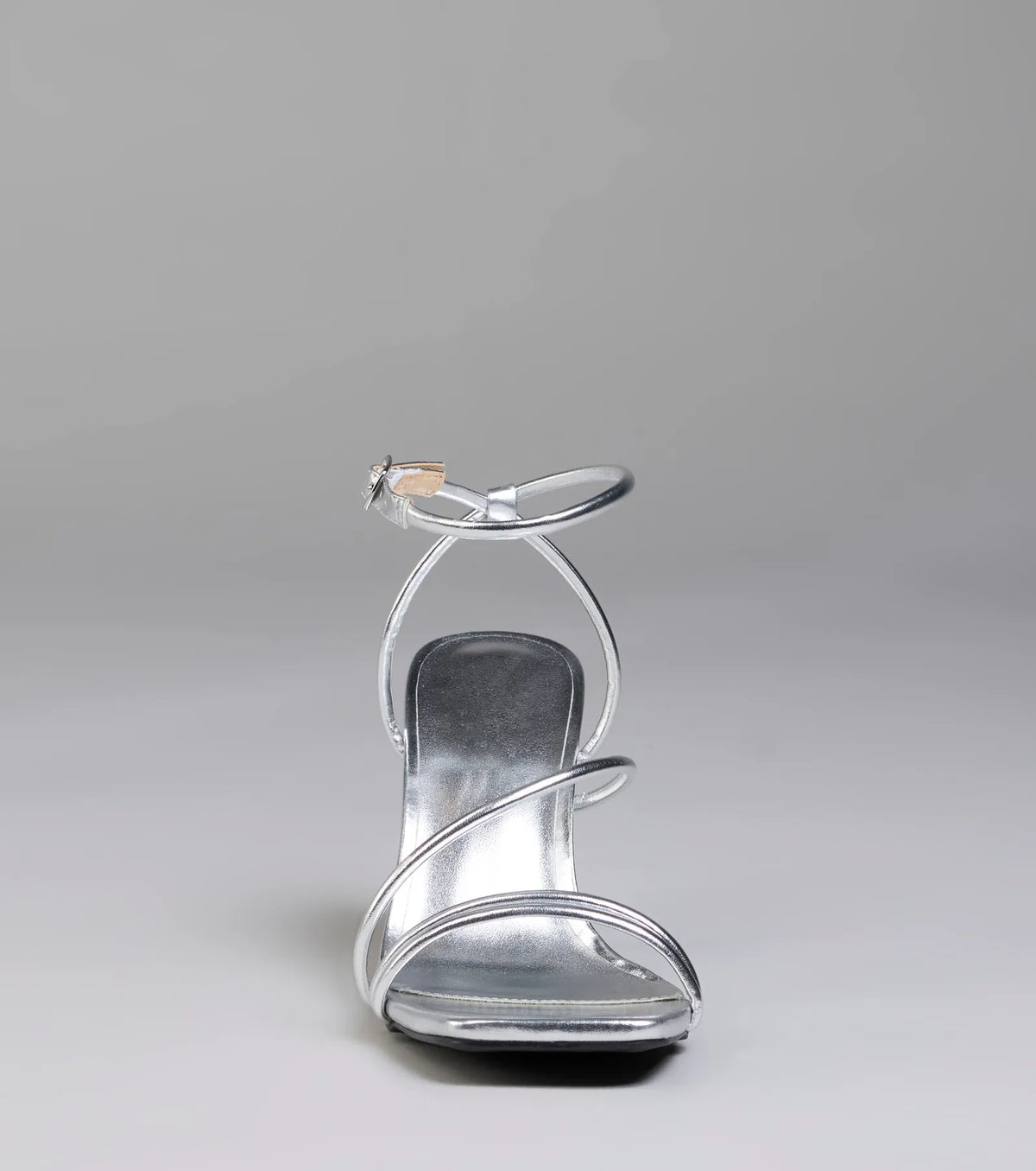 Edgy Elegance Metallic Strappy Stiletto Heels