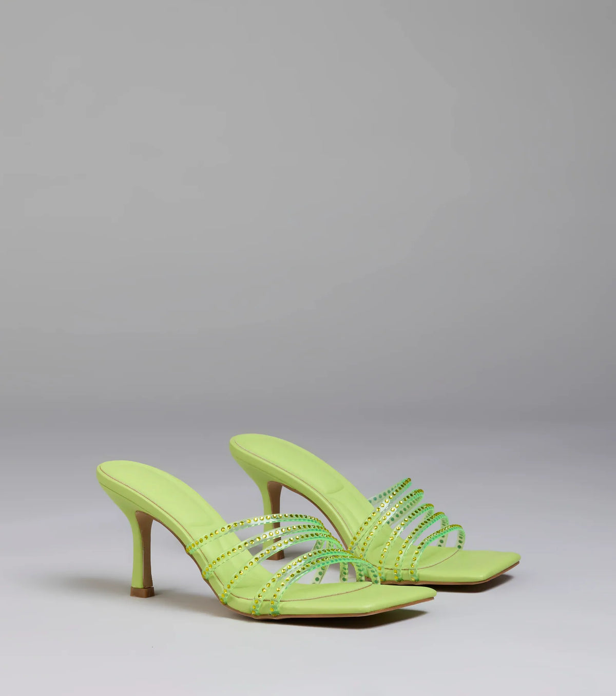 Alluring Strappy Stud Stiletto Mules