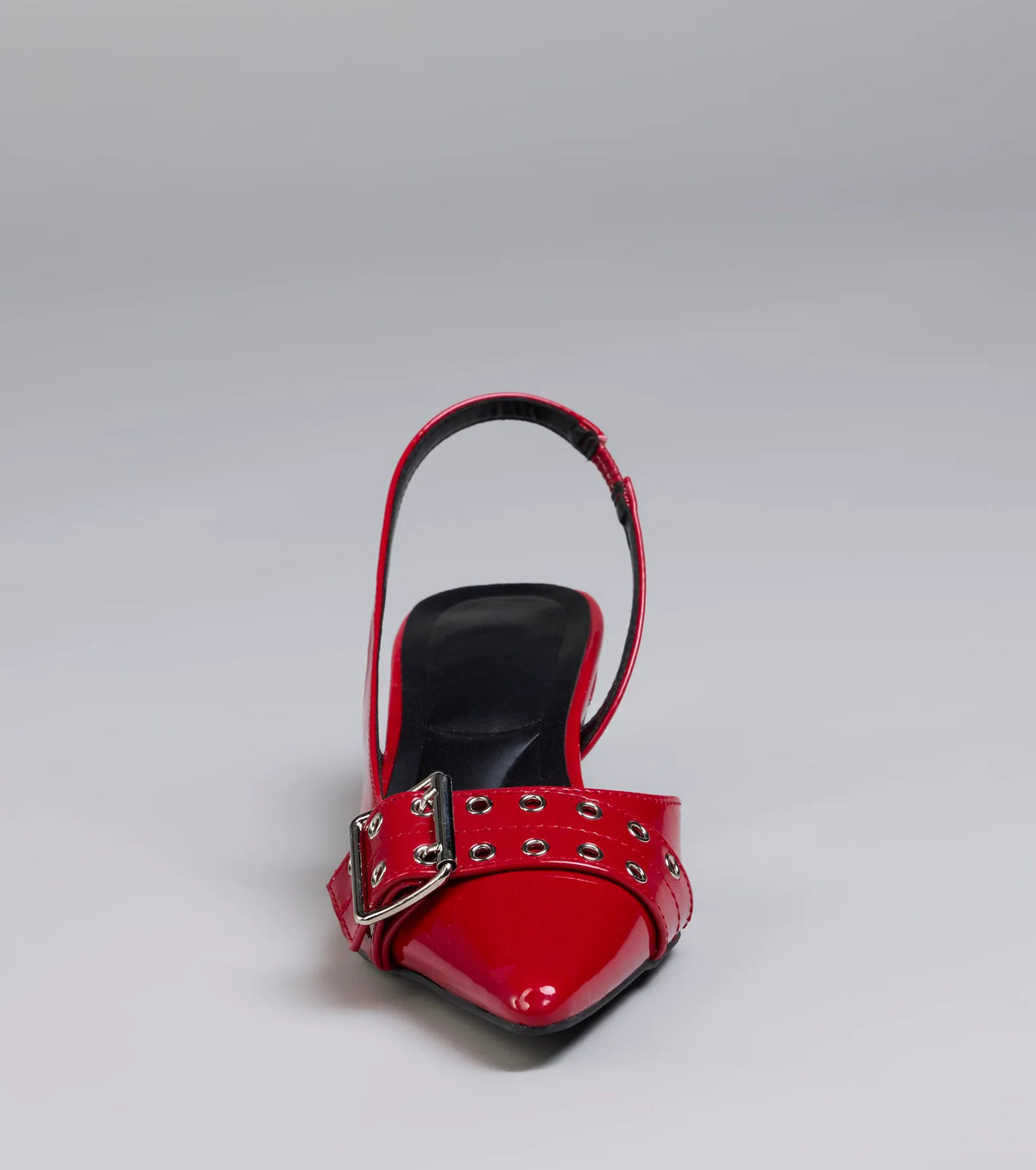 Sleek Trendy Buckle Strap Slingback Kitten Heels
