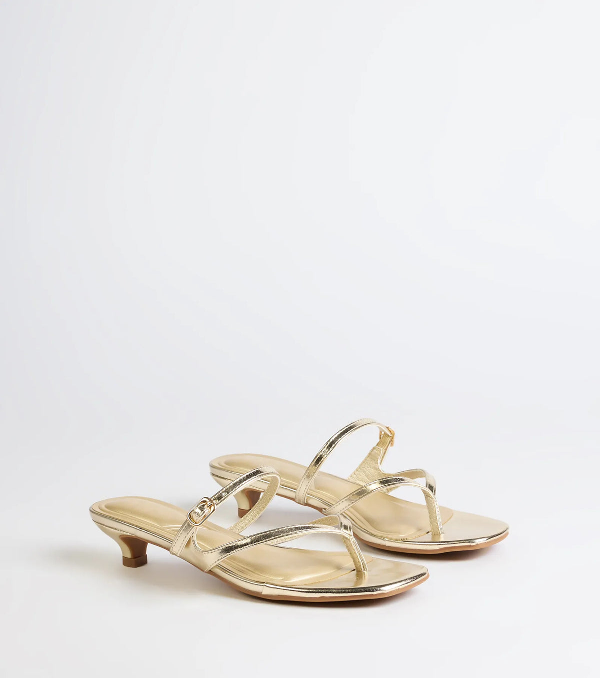 Chic Trend Thong Strap Kitten Heel Mules