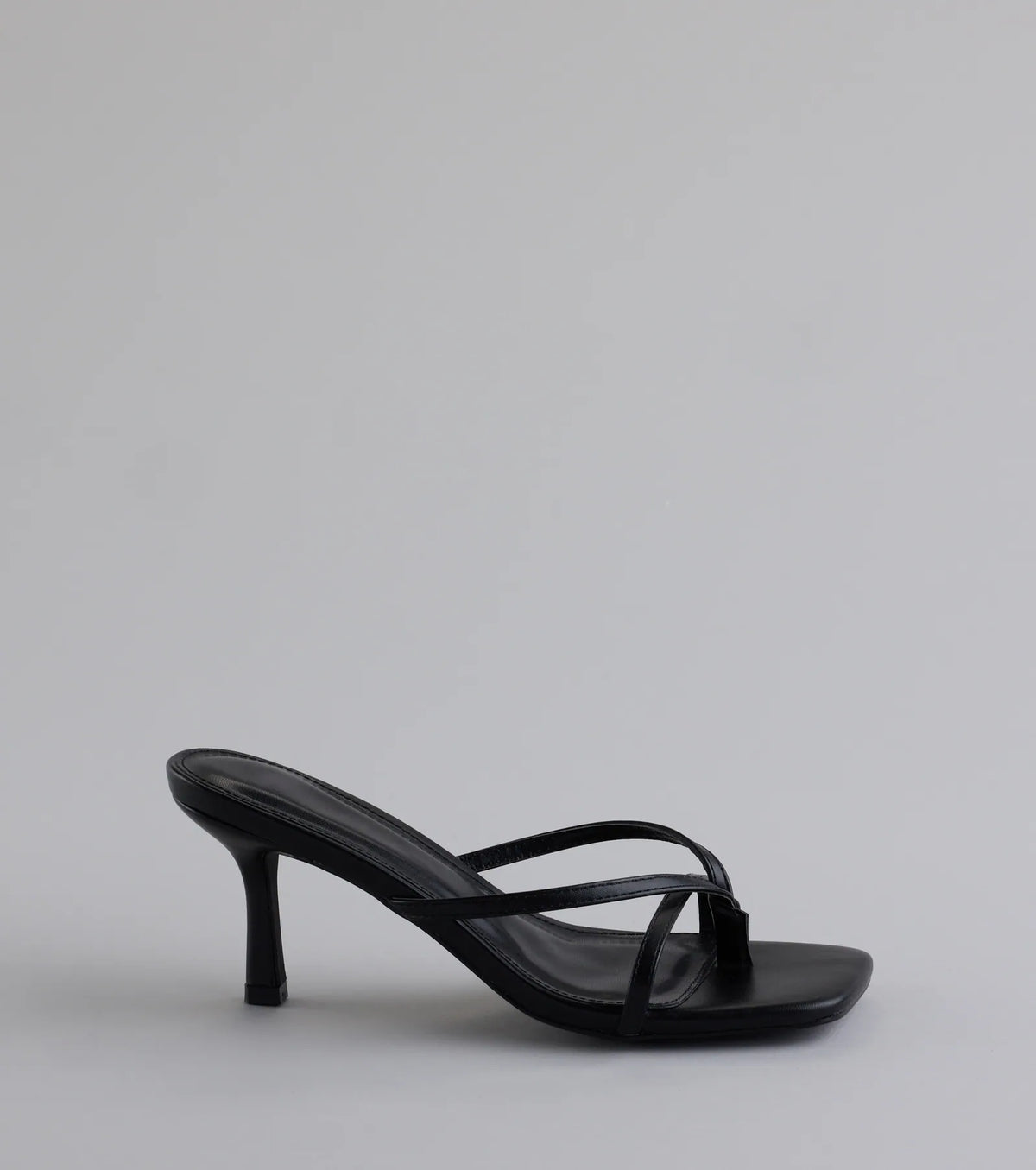 Out And About Strappy Thong Stiletto Mules