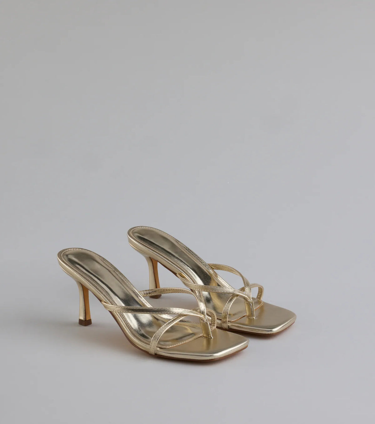 Out And About Strappy Thong Stiletto Mules