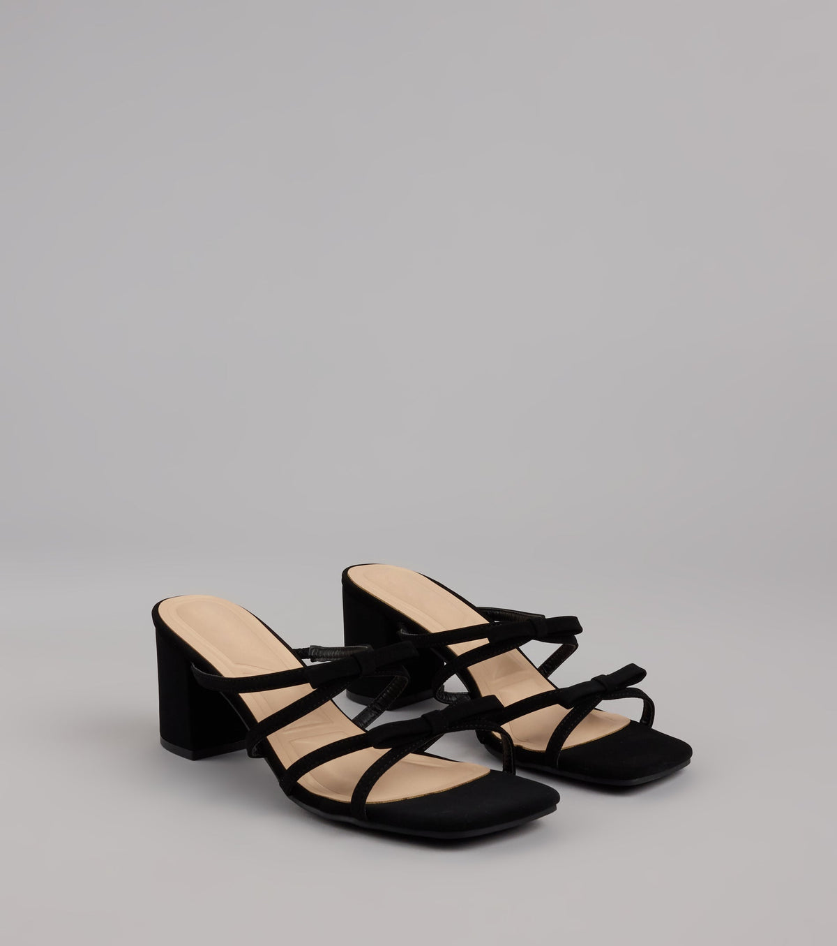 All Day Cute Bow Strap Block Heel Mules