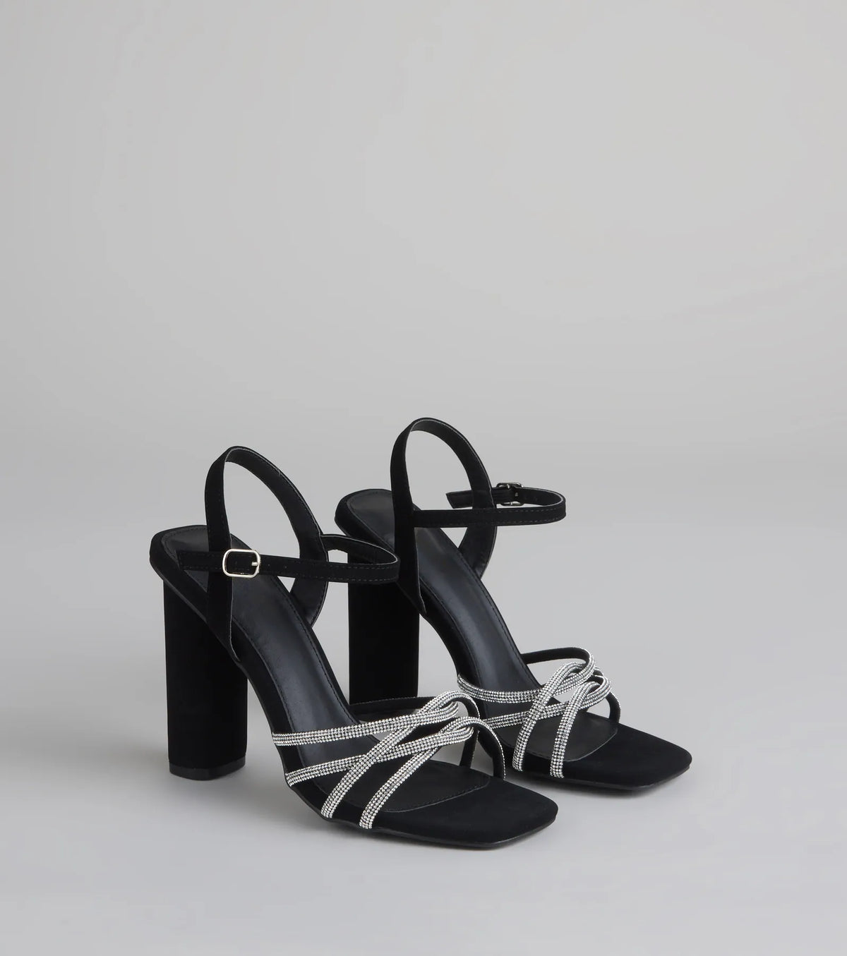 Glow Getter Twisted Rhinestone Heels