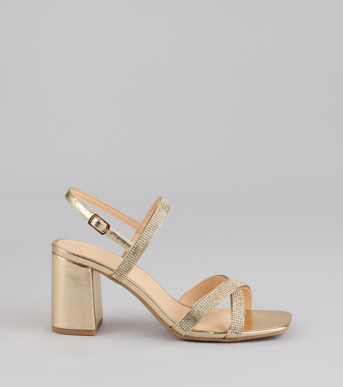Night Luxe Rhinestone Block Heels