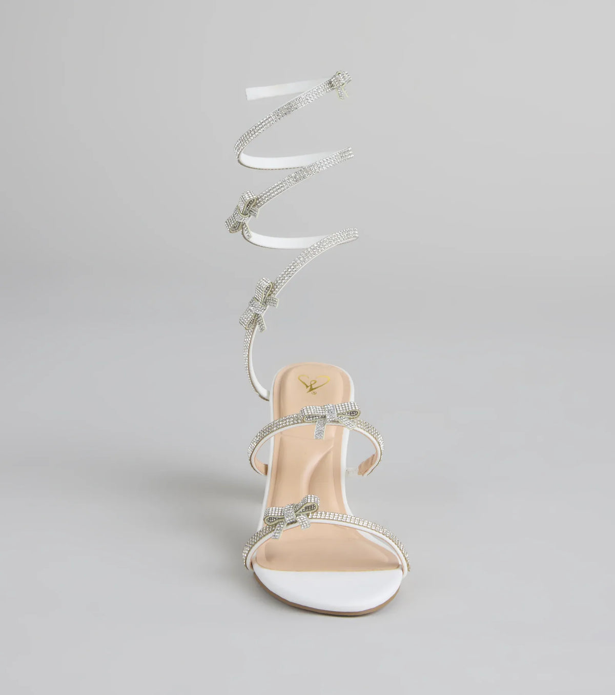Put A Bow On It Rhinestone Bow Spiral Heels