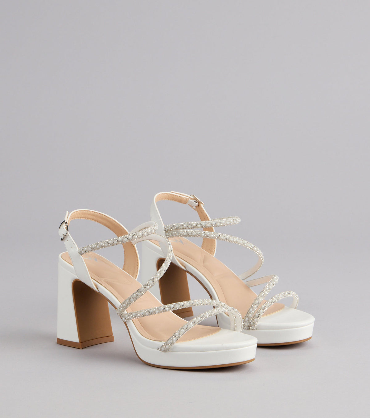 Shine On Pearl Rhinestone Heels