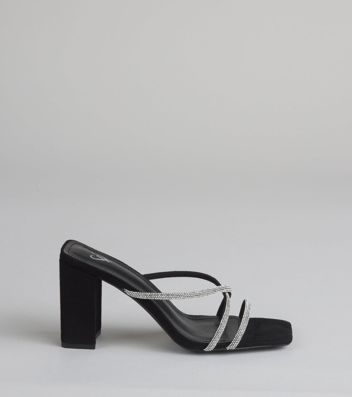 Strut Strategy Rhinestone Strappy Mules
