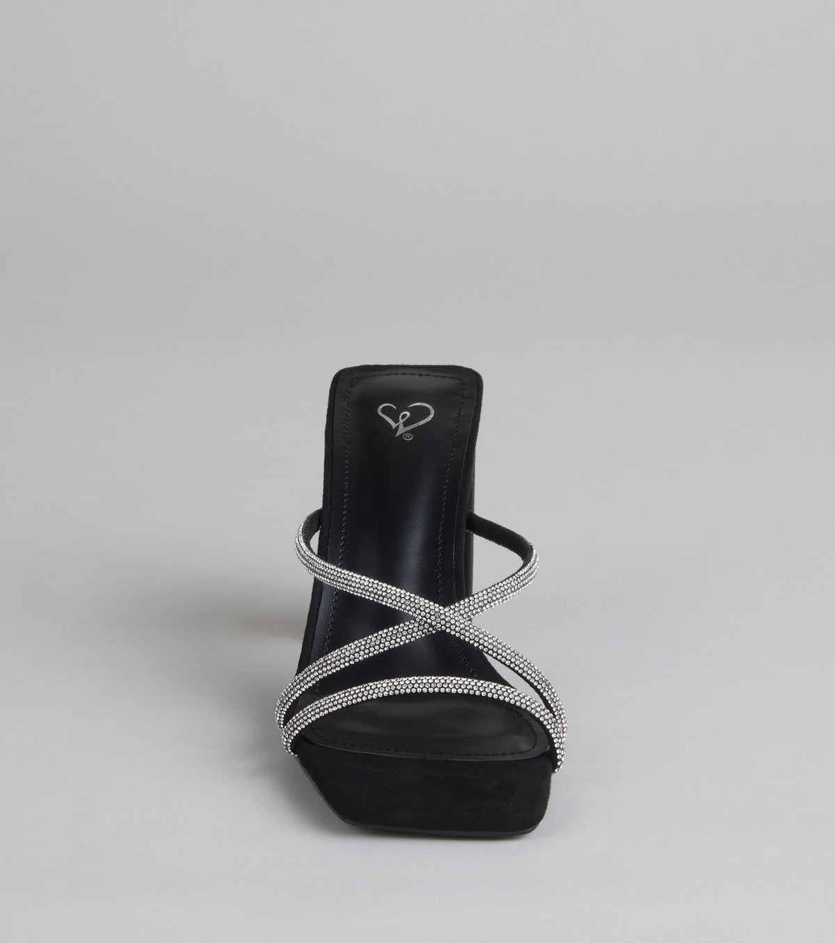 Strut Strategy Rhinestone Strappy Mules