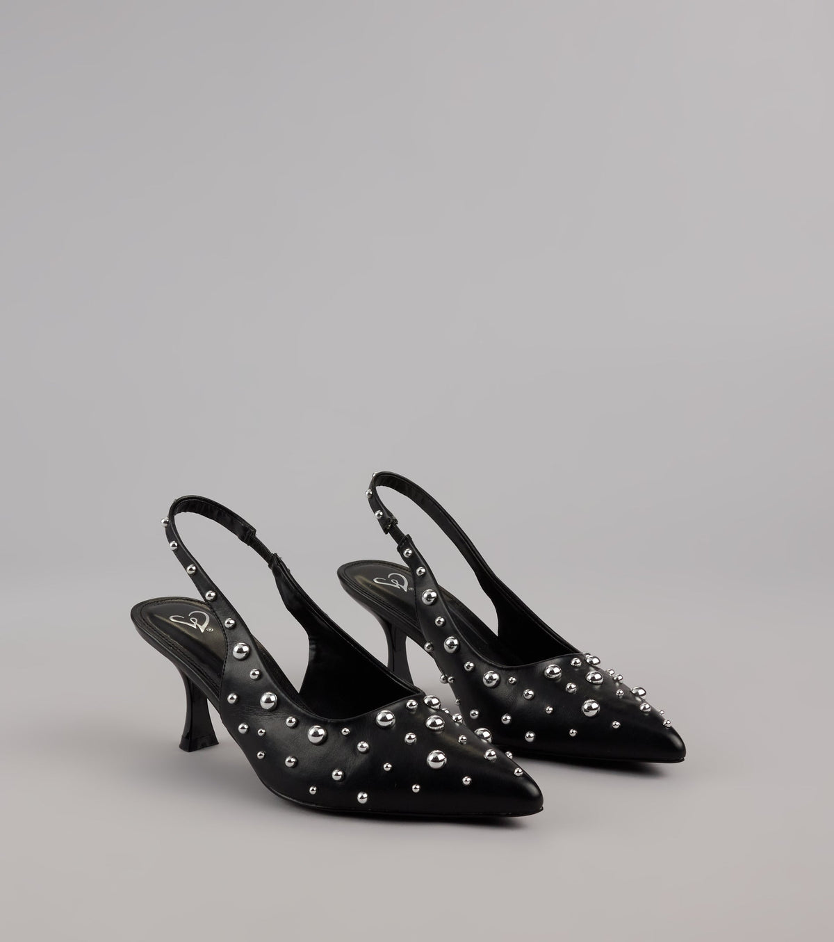Edge Play Studded Slingback Pumps