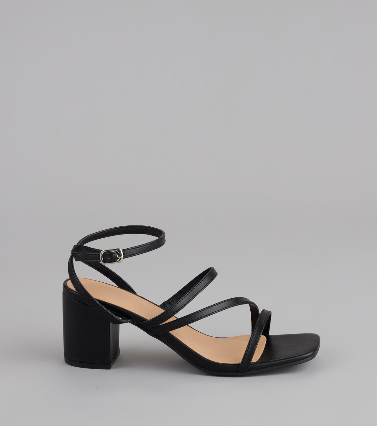 Sleek Steps Strappy Wide Fit Block Heels