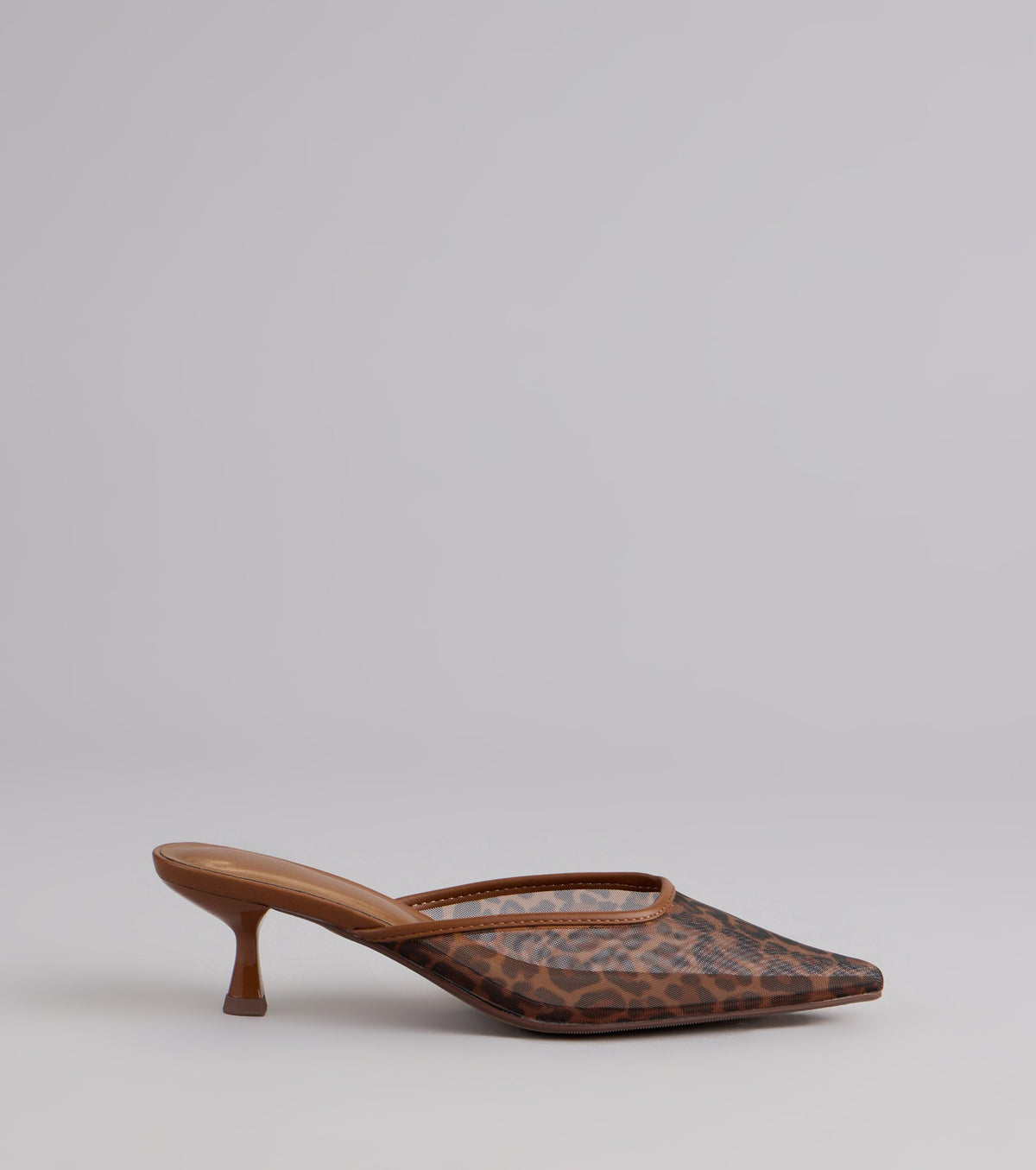 On The Prowl Mesh Leopard Kitten Pumps