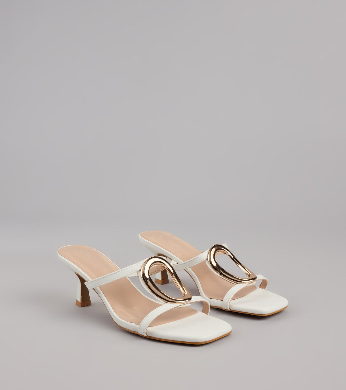 Sassy Sleek Square Toe Kitten Heels