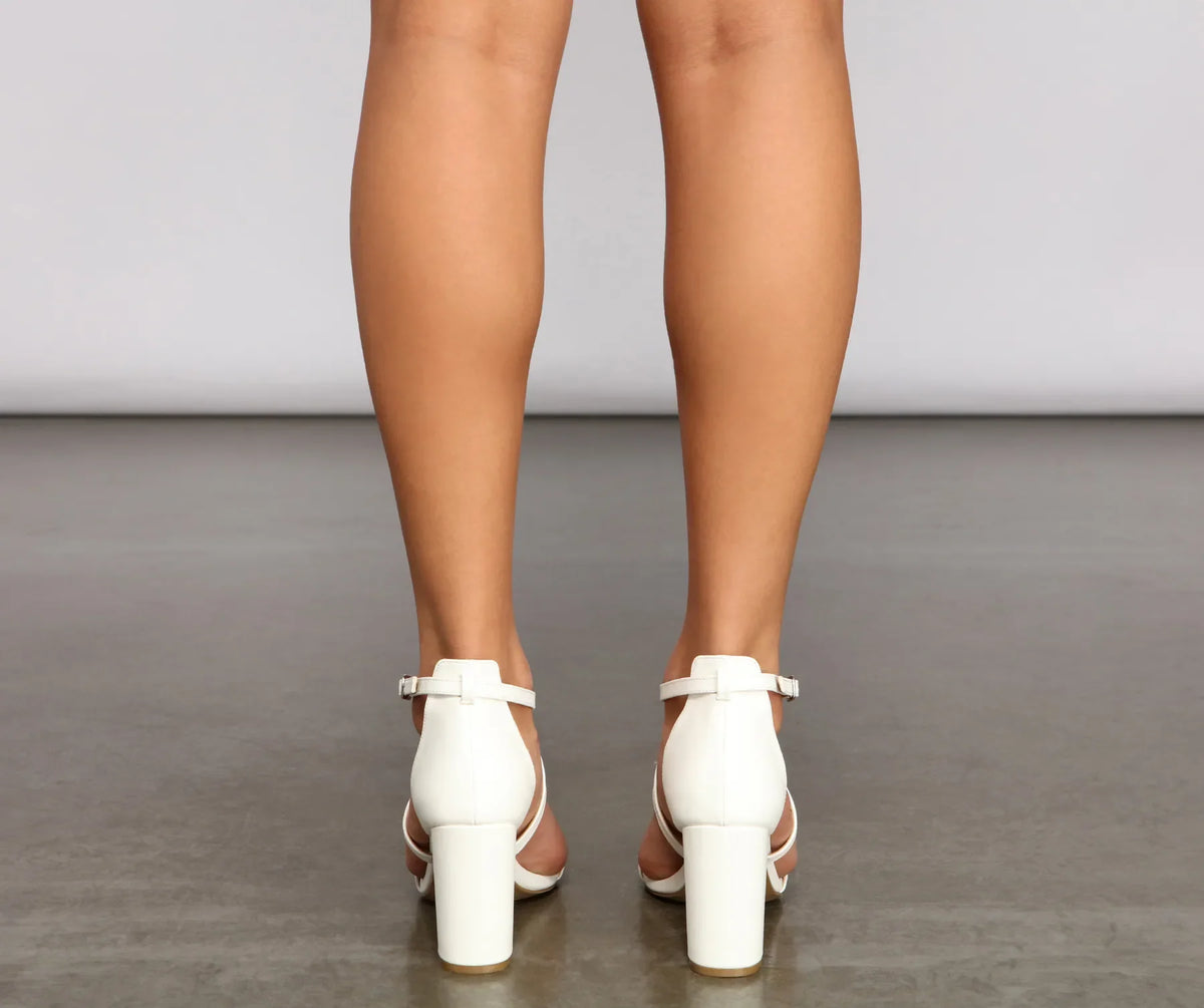 Criss-Cross Chic Faux Leather Heels