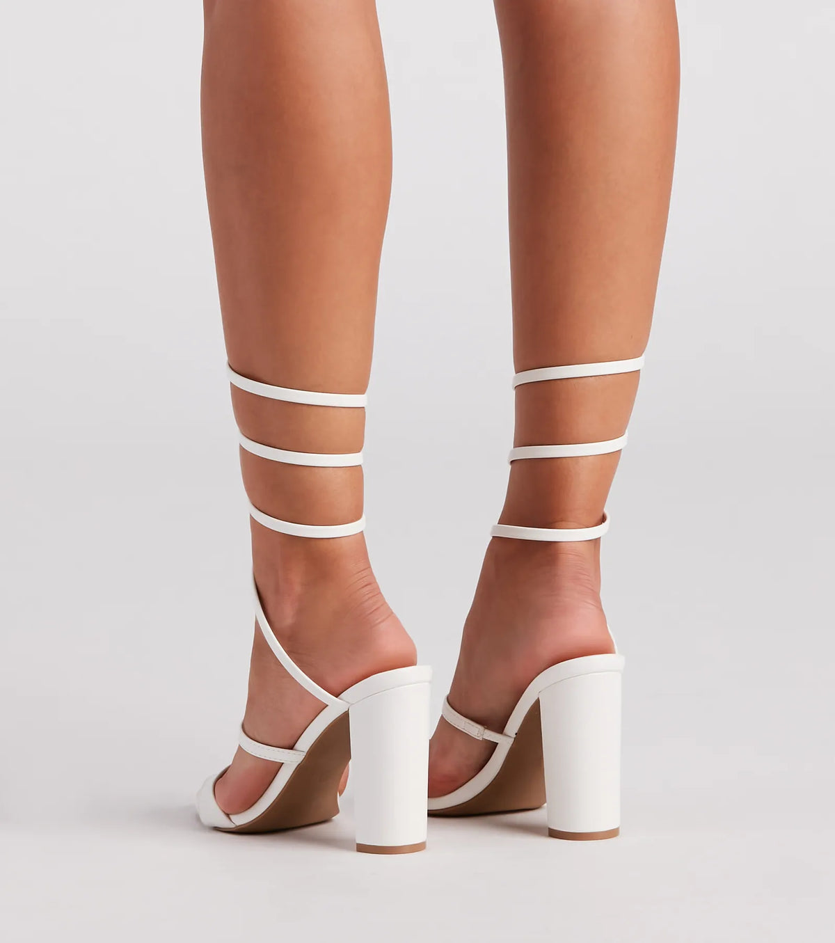 Turn It Up Spiral Strap Block Heels