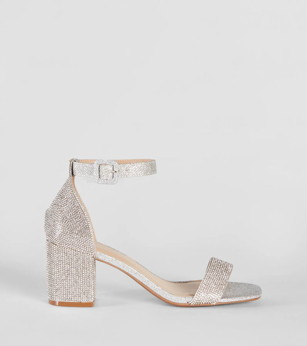 Glitzy Babe Rhinestone Block Heels