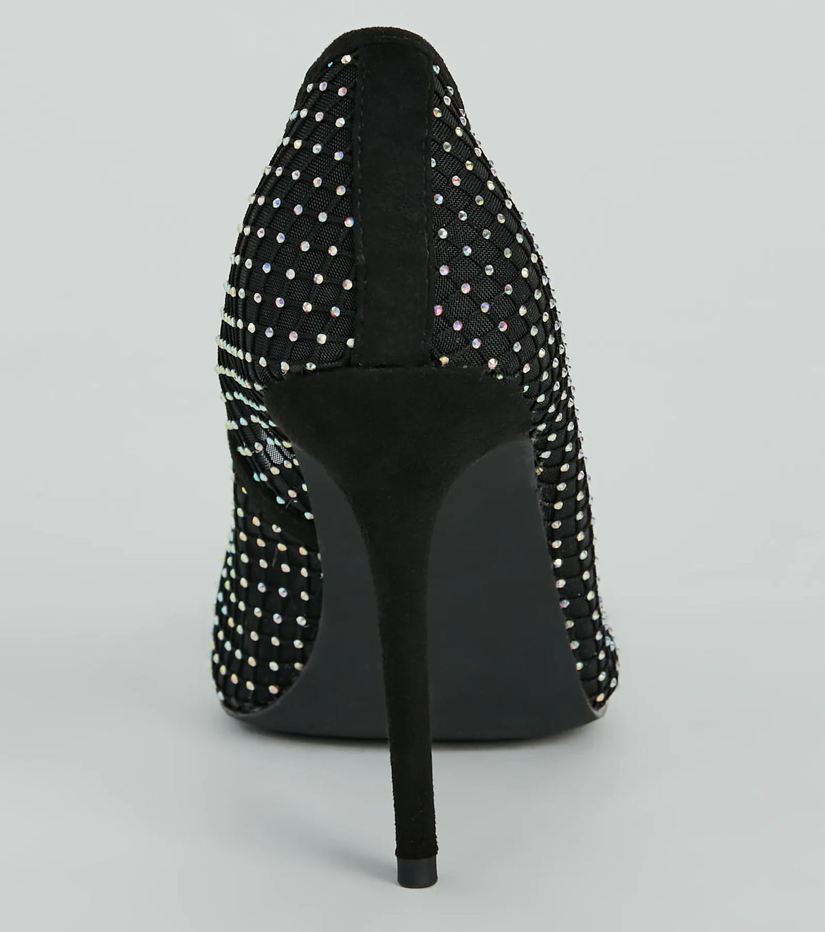What A Catch Rhinestone Fishnet Stiletto Pumps