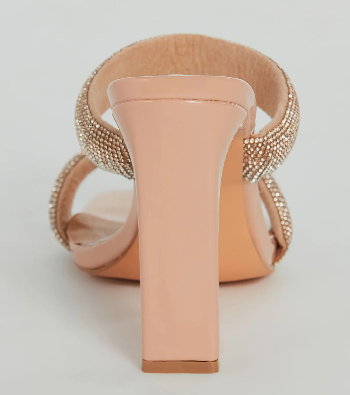 Color Me Glam Ombre Rhinestone Block Heel Mules