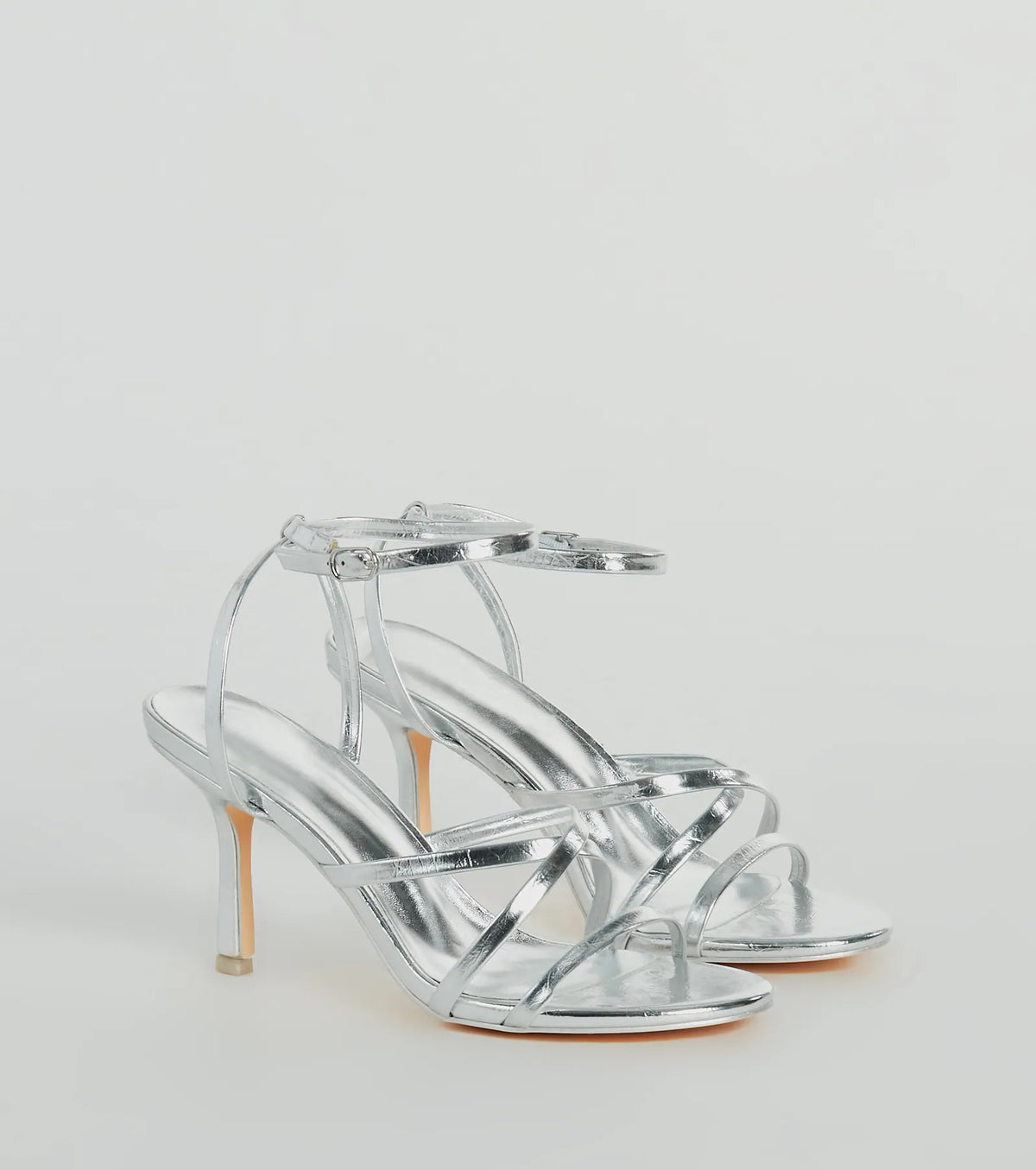 Ahead Of The Crowd Strappy Metallic Stiletto Heels