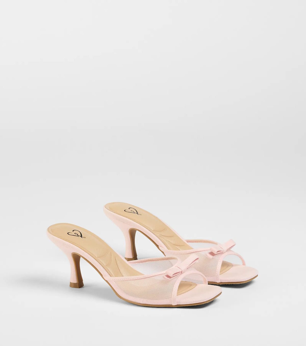 Adorable Bow Mesh Strap Stiletto Mules