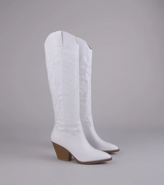 Lone Star Girl Knee High Cowboy Boots