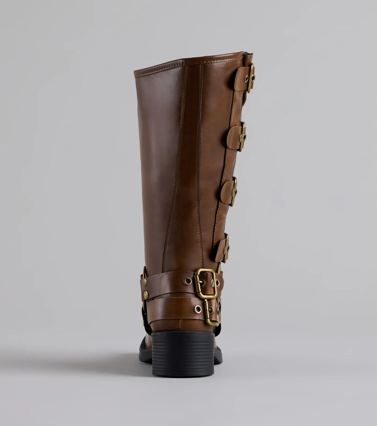 Totally Edgy Buckled Square Toe Boots