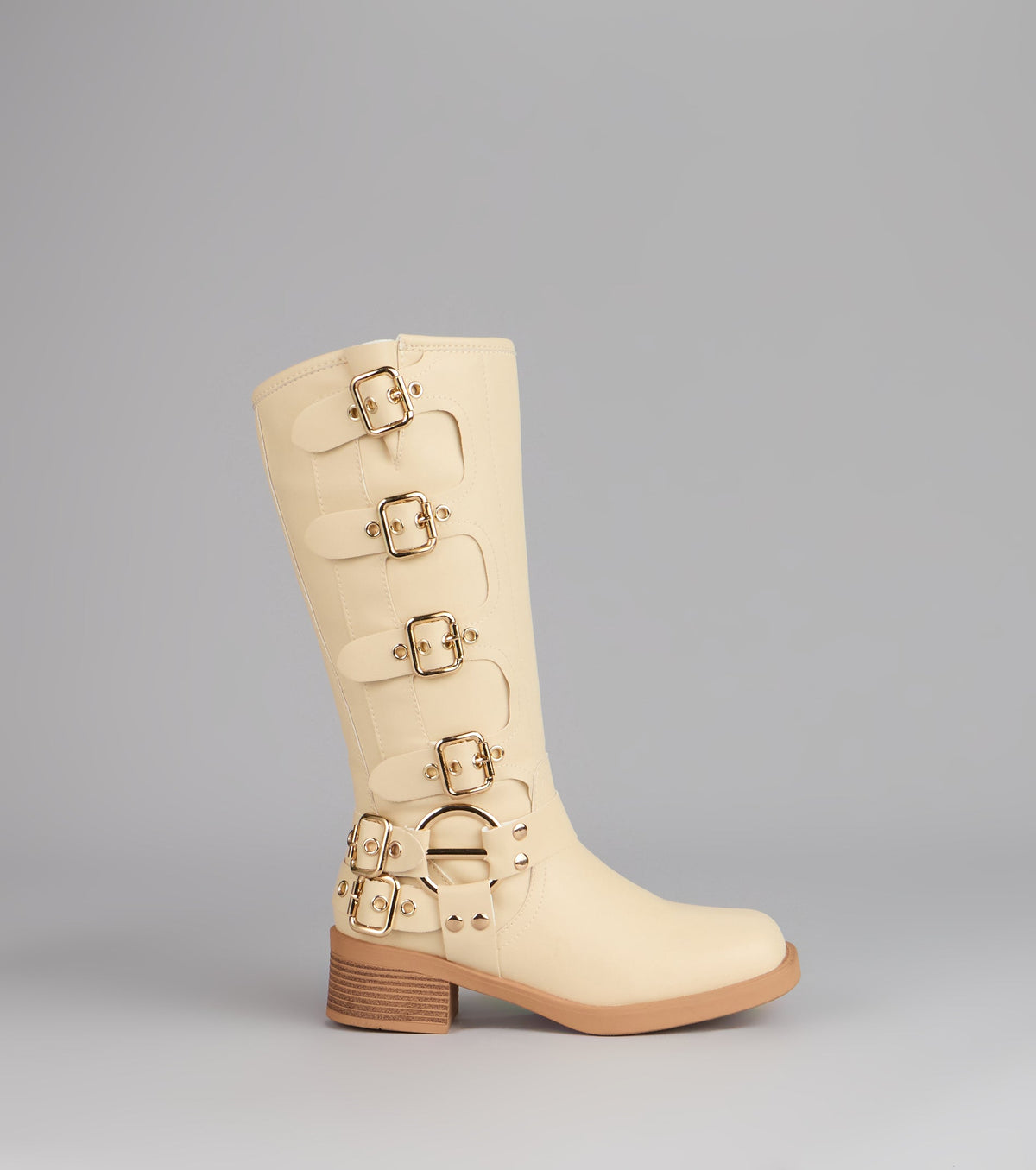 Totally Edgy Buckled Square Toe Boots