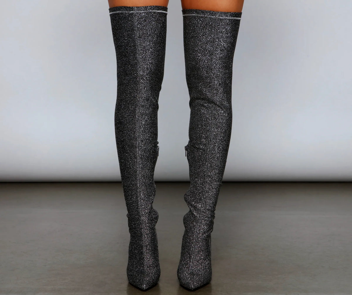 Bring The Shine Over The Knee Boots