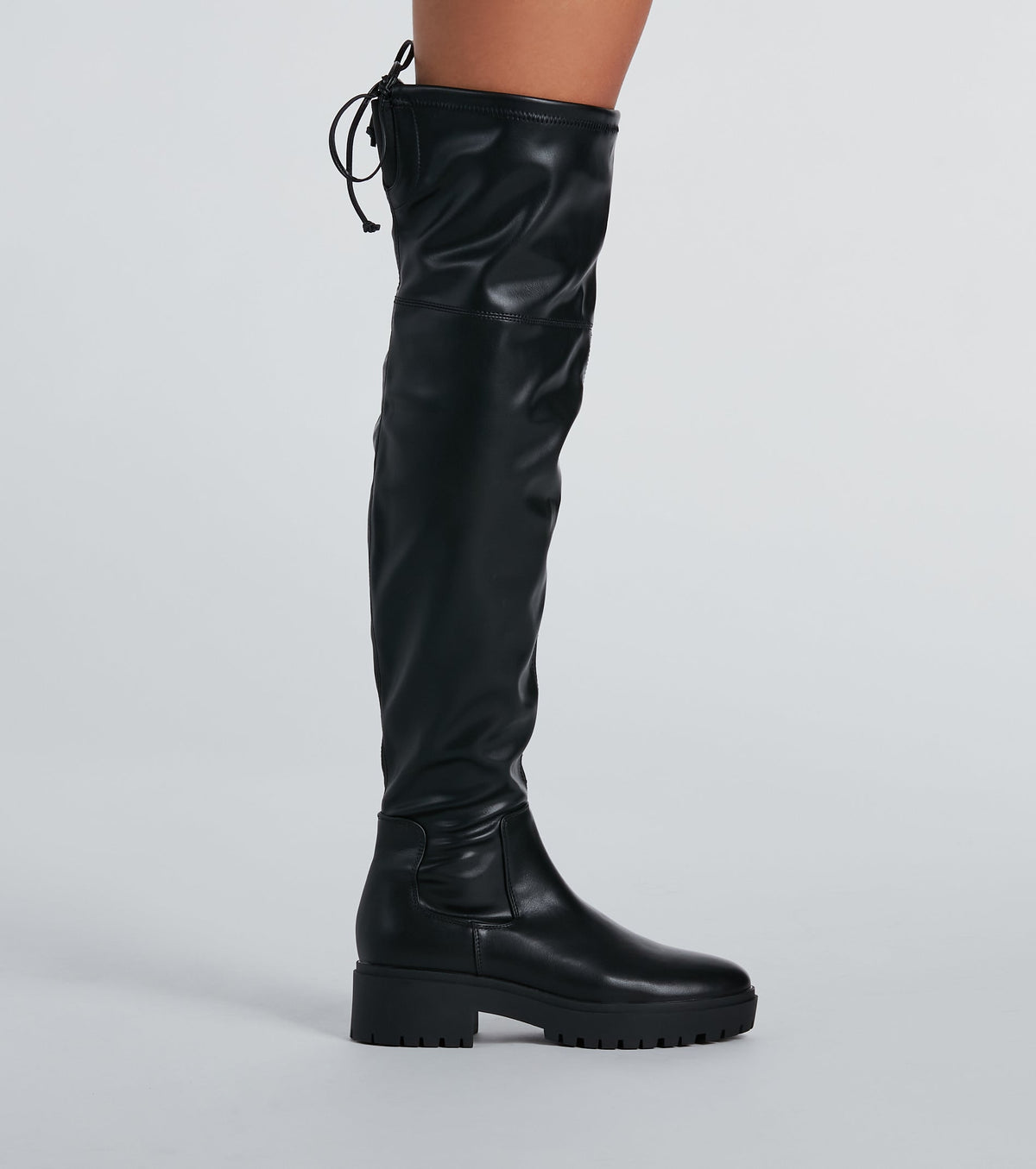 Stomp It Up Thigh-High Lug Boots