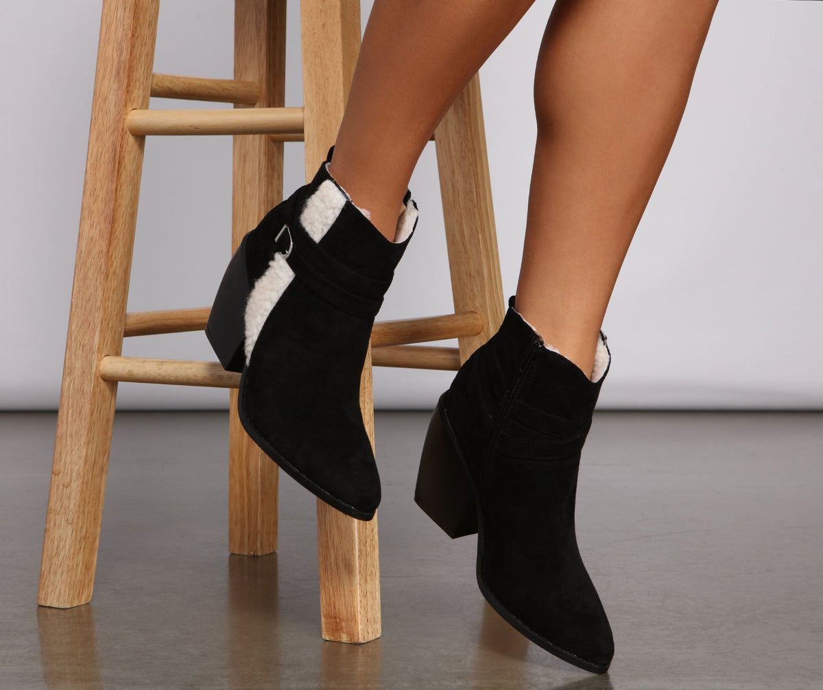 Cute And Cozy Faux Suede Booties