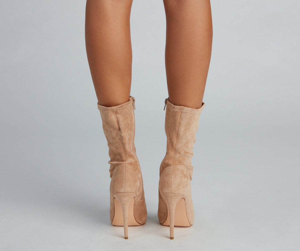 Fashion Forward Faux Suede Stiletto Boots