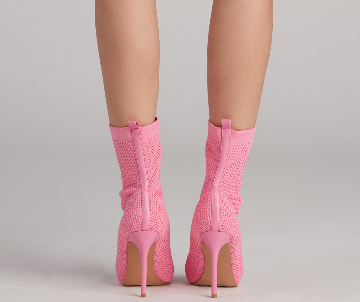 Major Strut Knit Stiletto Booties