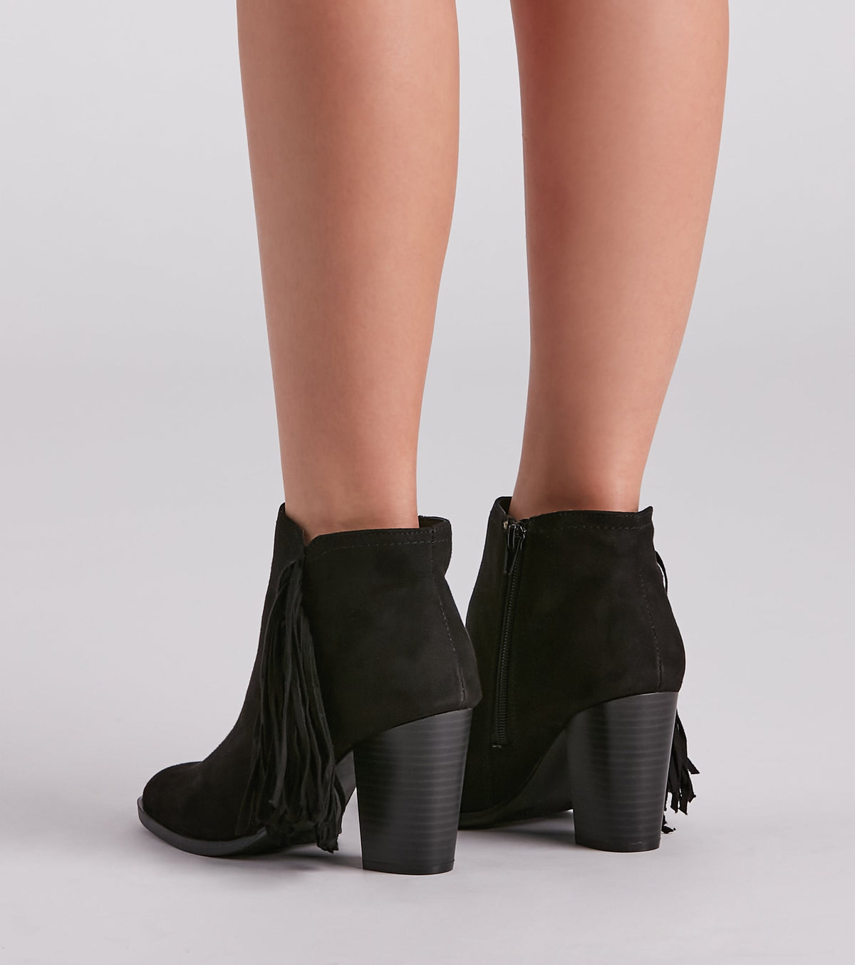 Trendy Strut Fringe Ankle Booties