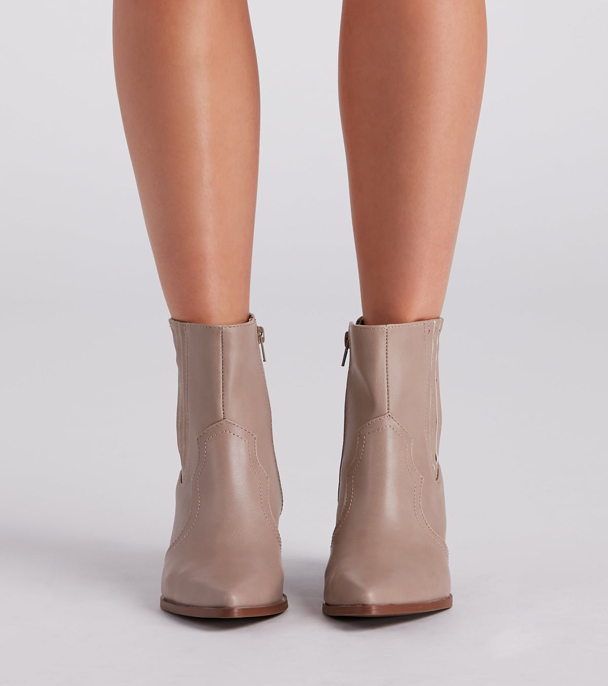 Country Kicks Faux Leather Block Booties