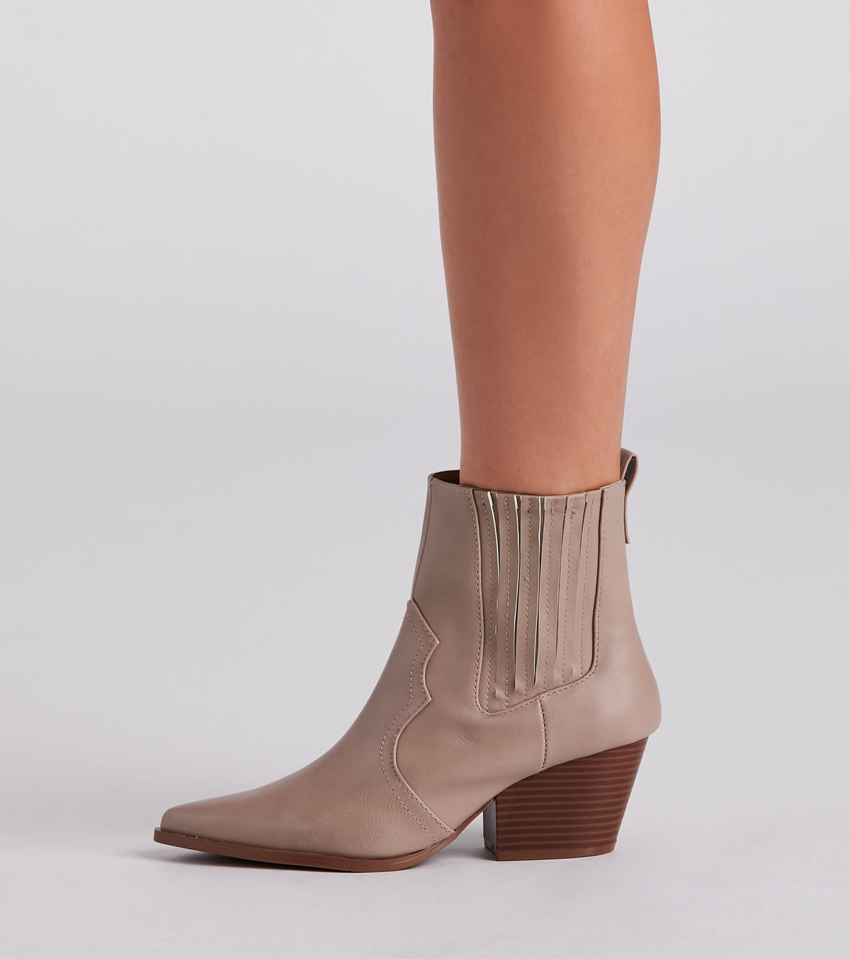 Country Kicks Faux Leather Block Booties