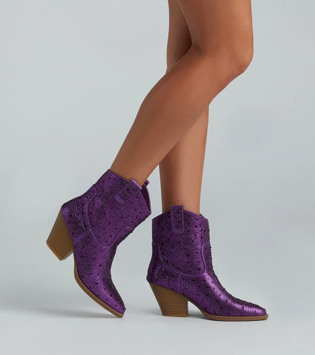 Glitzy Rhinestone Western Booties
