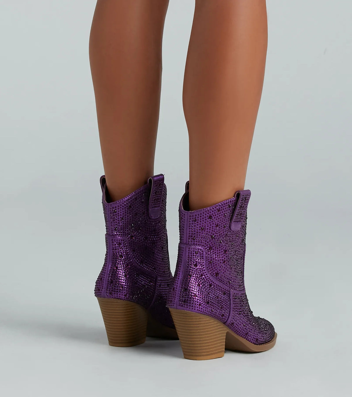 Glitzy Rhinestone Western Booties