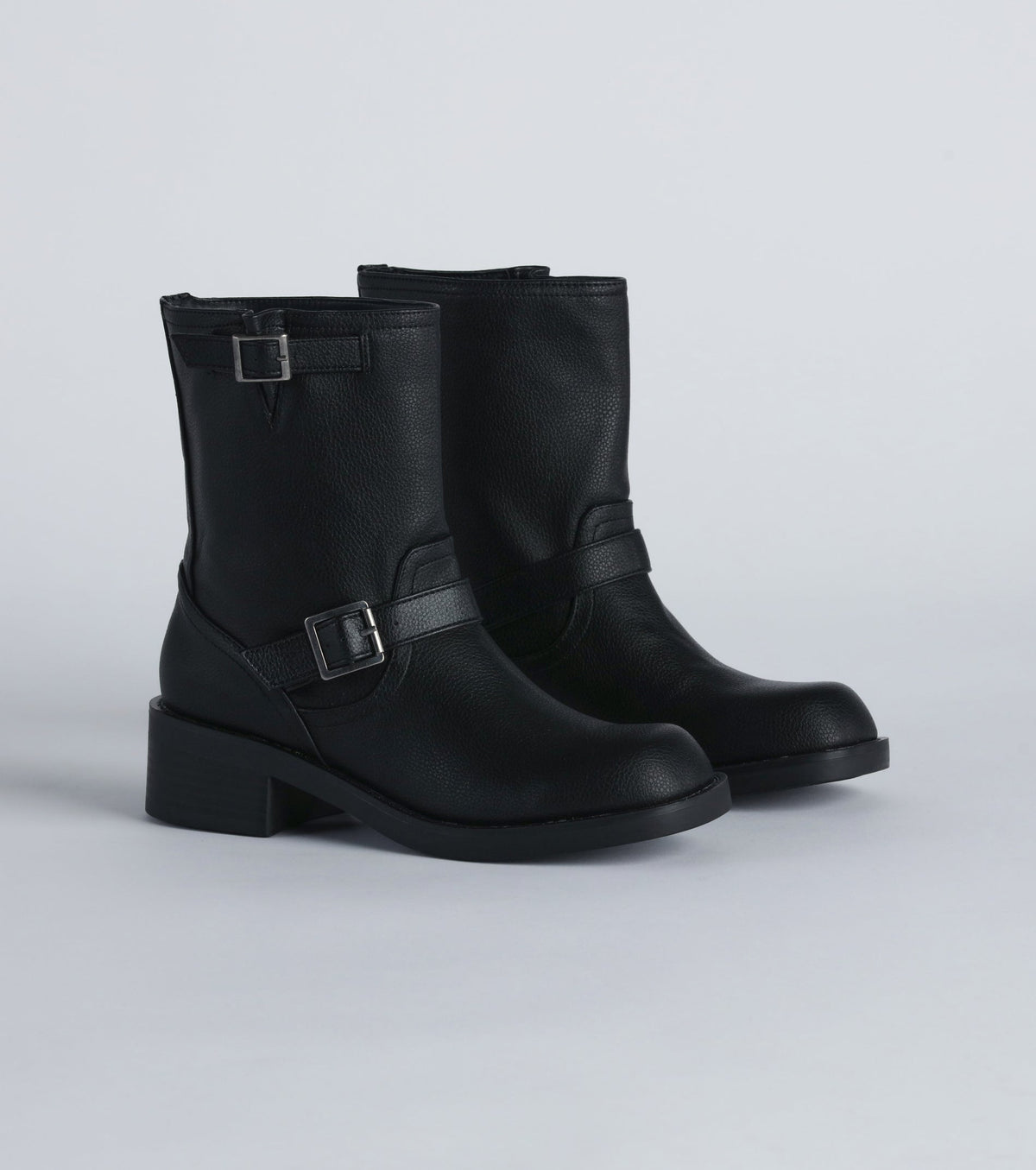 Edge It Up Faux Leather Biker Boots
