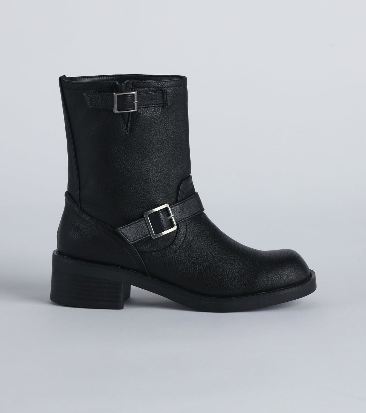 Edge It Up Faux Leather Biker Boots