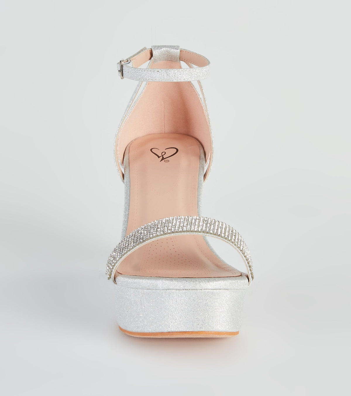 Cue The Glitter Rhinestone Platform Wedges
