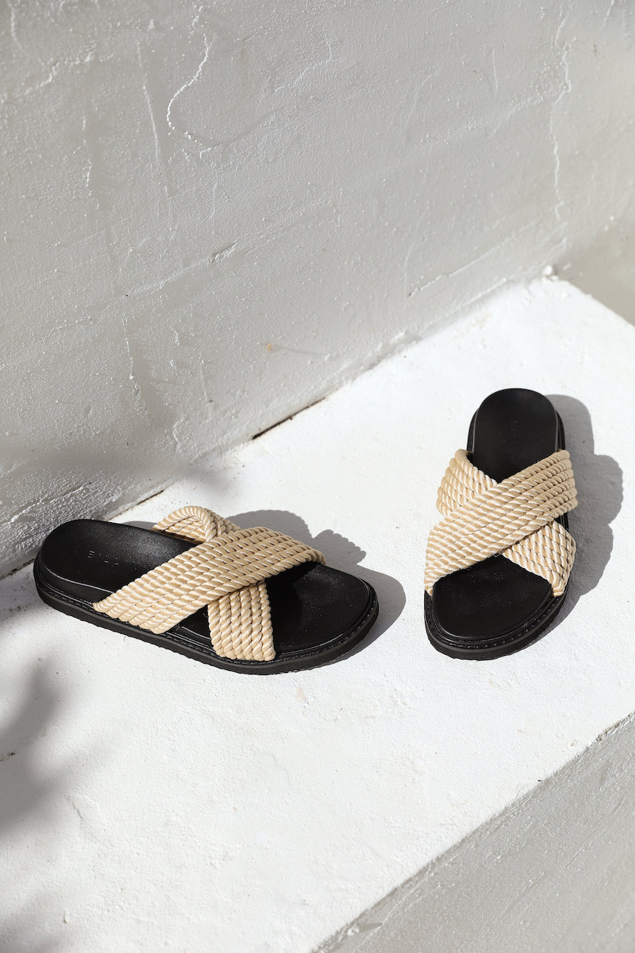 BILLINI ZIRA SANDALS BLACK ROPE