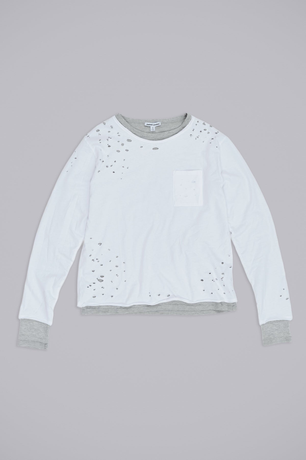 Distressed Double-Layered Waffle Top