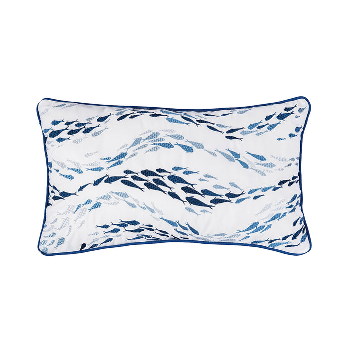 A 12in. x 21in. Making Waves Indoor Outdoor Lumbar Pillow.