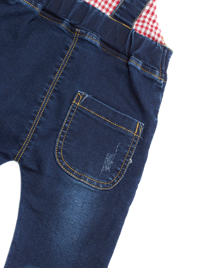 12M-4T Toddler Water Washed Ripped Soft Denim Overalls