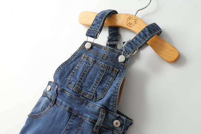 12M-8T Baby Jeans Overalls Cute Denim Ripped Overalls