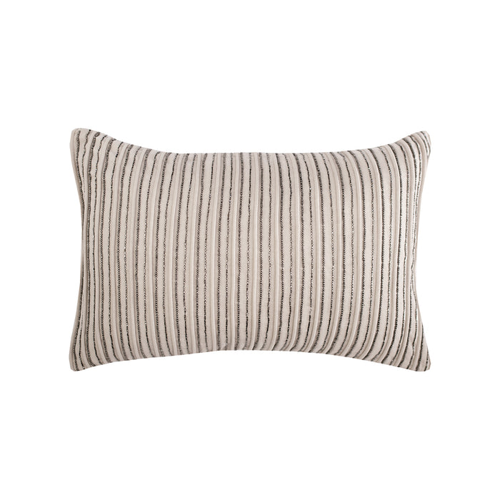 A 14in. x 22in. Graphite Stripe Pillow.