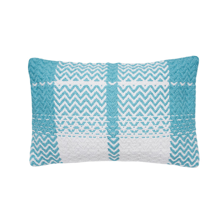 A 14in. x 22in. Sim Wave Outdoor Pillow.