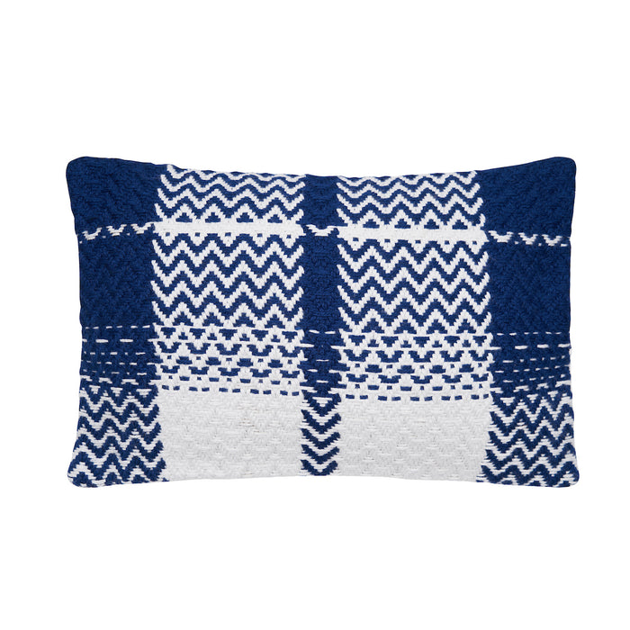 A 14in. x 22in. Sim Wave Outdoor Pillow.