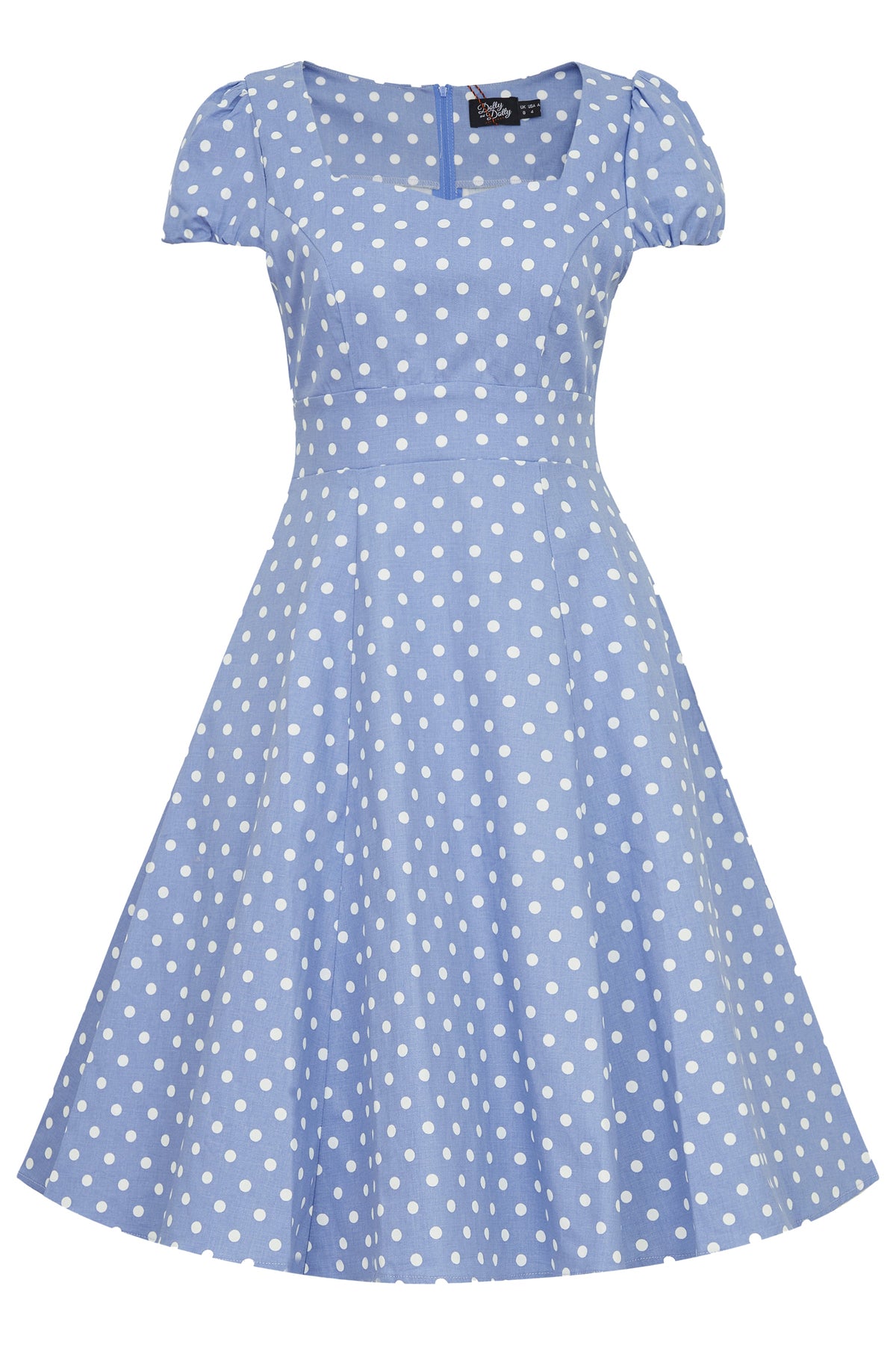 Claudia Lilac Purple/White Polka Dot Swing Dress